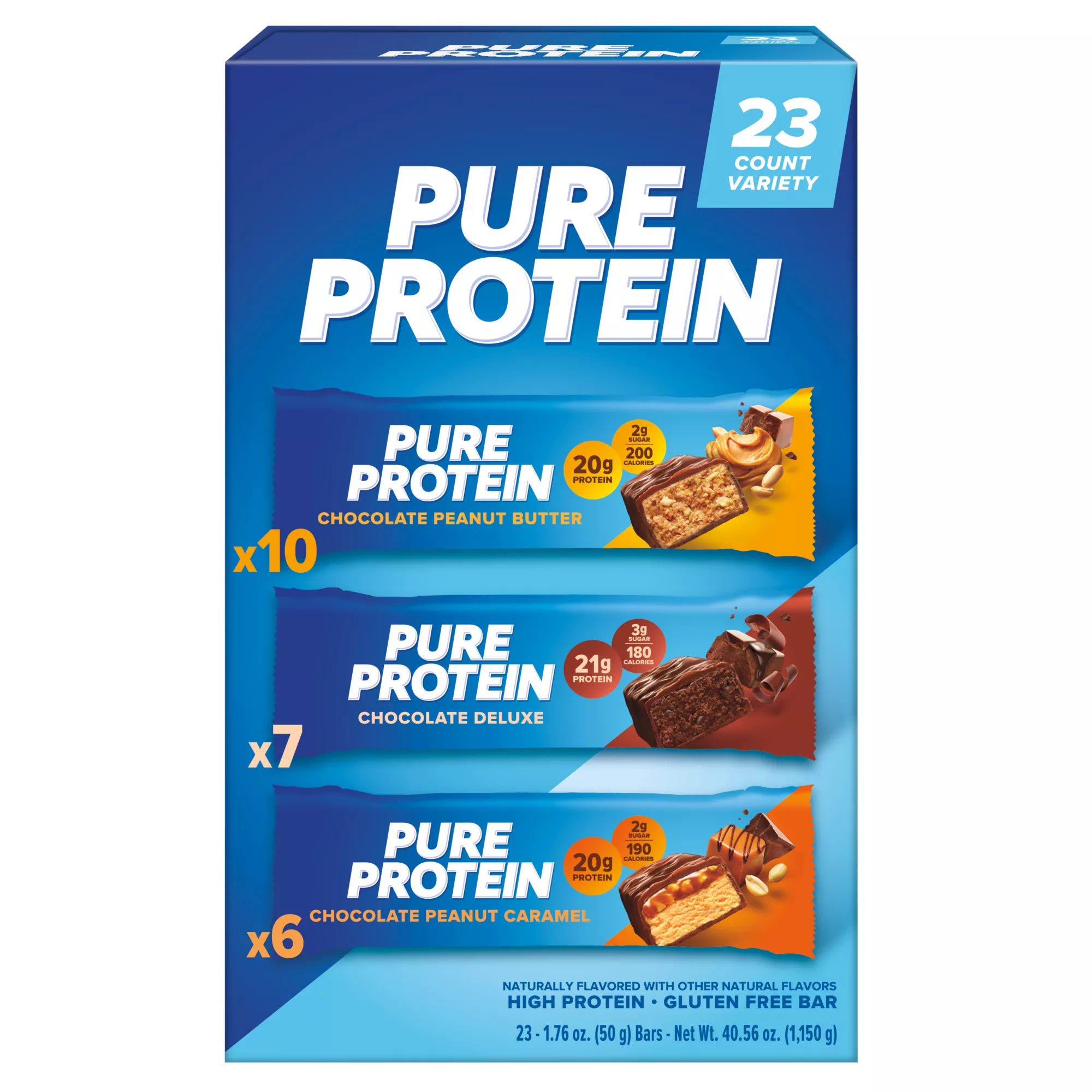 Pure Protein Bars Chocolate Variety Pack, 20-21g Protein, 23 ct.