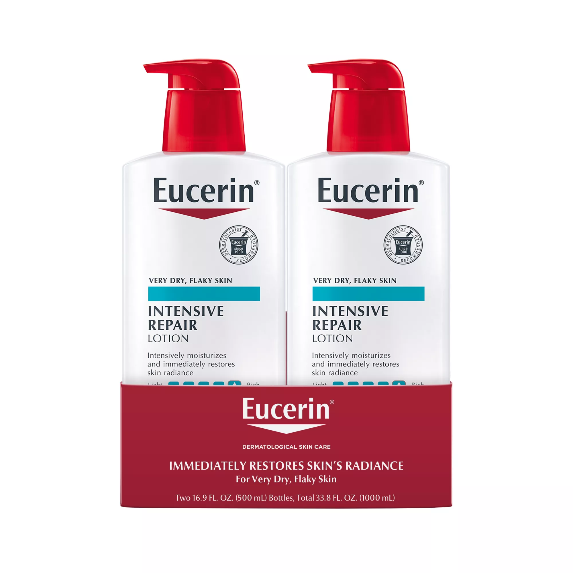 Eucerin Intensive Repair Body Lotion Fragrance-Free Body Moisturizer, 2 pk./16.9 fl. oz.