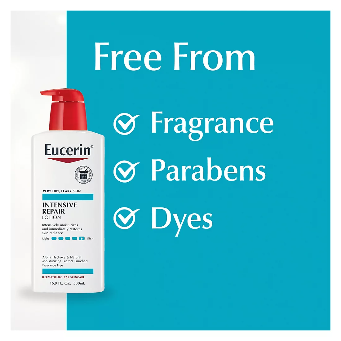 Eucerin Intensive Repair Body Lotion Fragrance-Free Body Moisturizer, 2 pk./16.9 fl. oz.