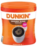 Dunkin' Original Blend Ground Coffee, Medium Roast, Canister, 40 oz.
